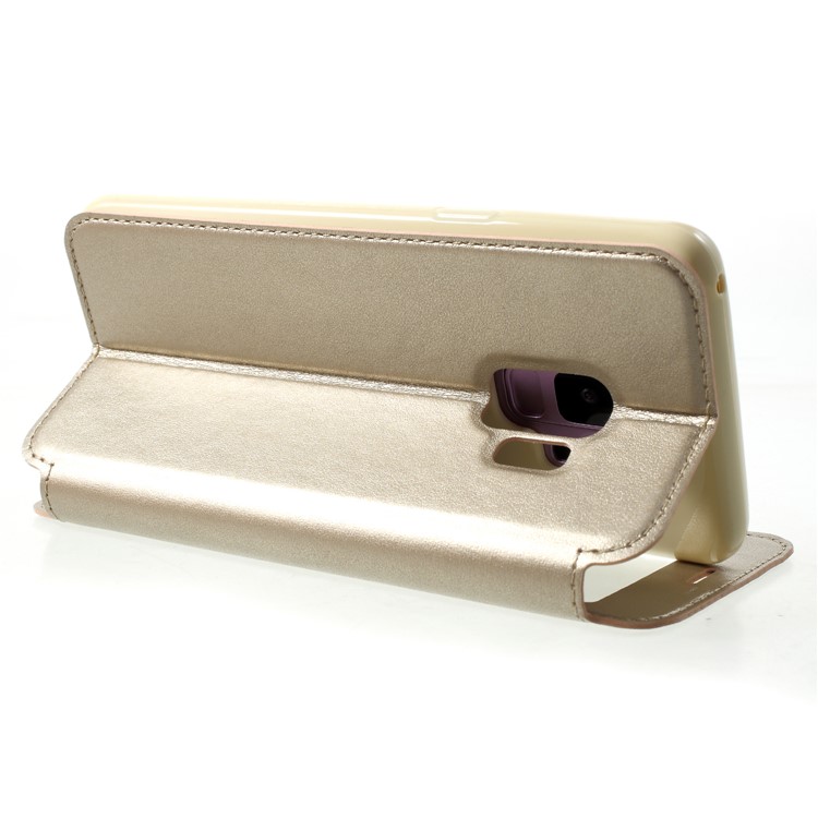 ROAR KOREA View Window Leather Phone Case Accessory for Samsung Galaxy S9 SM-G960 - Gold-5