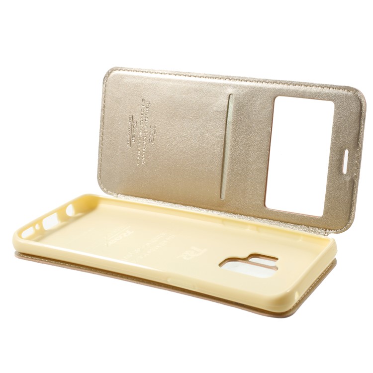 ROAR KOREA View Window Leather Phone Case Accessory for Samsung Galaxy S9 SM-G960 - Gold-6
