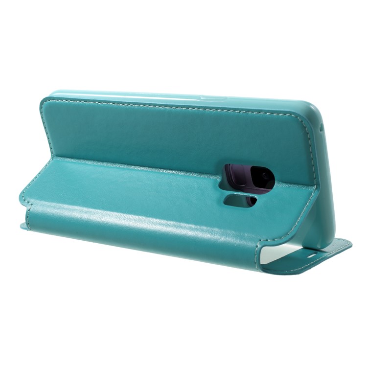 ROAR KOREA View Window Leather Mobile Phone Case with Stand for Samsung Galaxy S9 SM-G960 - Baby Blue-5