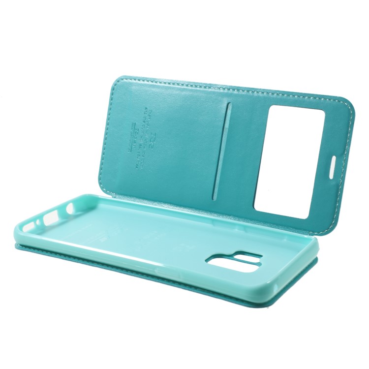 ROAR KOREA View Window Leather Mobile Phone Case with Stand for Samsung Galaxy S9 SM-G960 - Baby Blue-6
