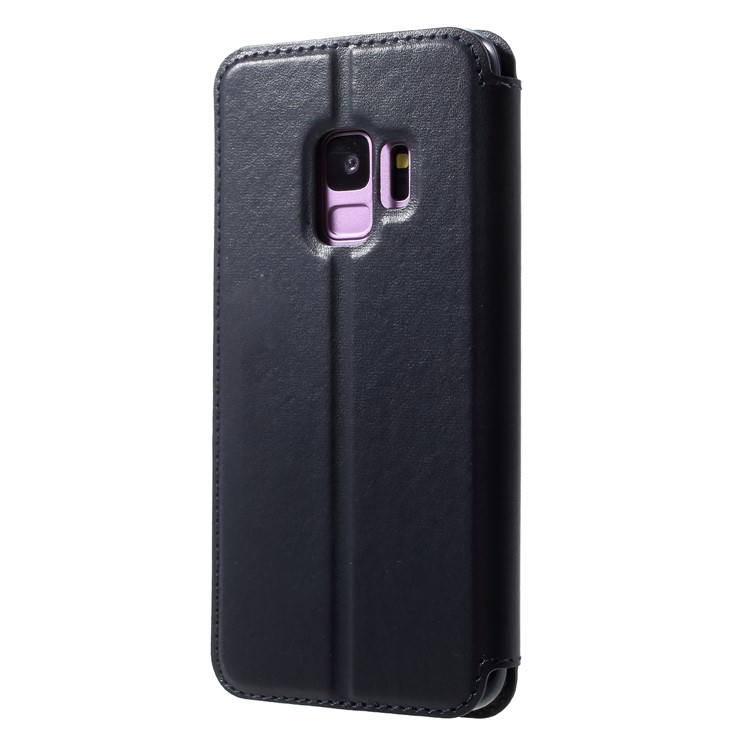 ROAR KOREA View Window PU Leather Protection Cell Phone Cover with Card Holder for Samsung Galaxy S9 SM-G960 - Dark Blue-2