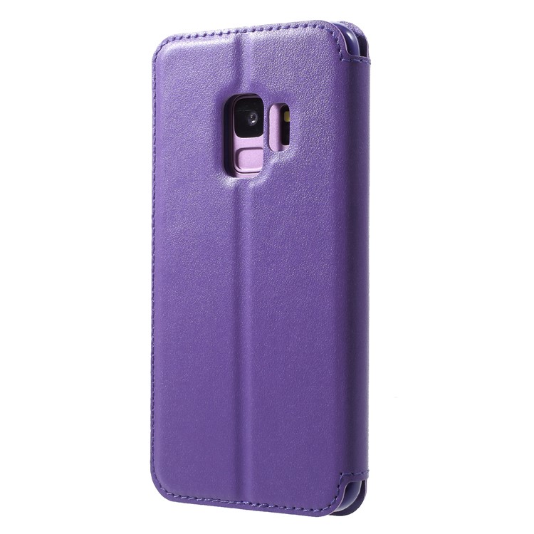 ROAR View Window Stand Leather Mobile Phone Shell for Samsung Galaxy S9 SM-G960 - Purple-2