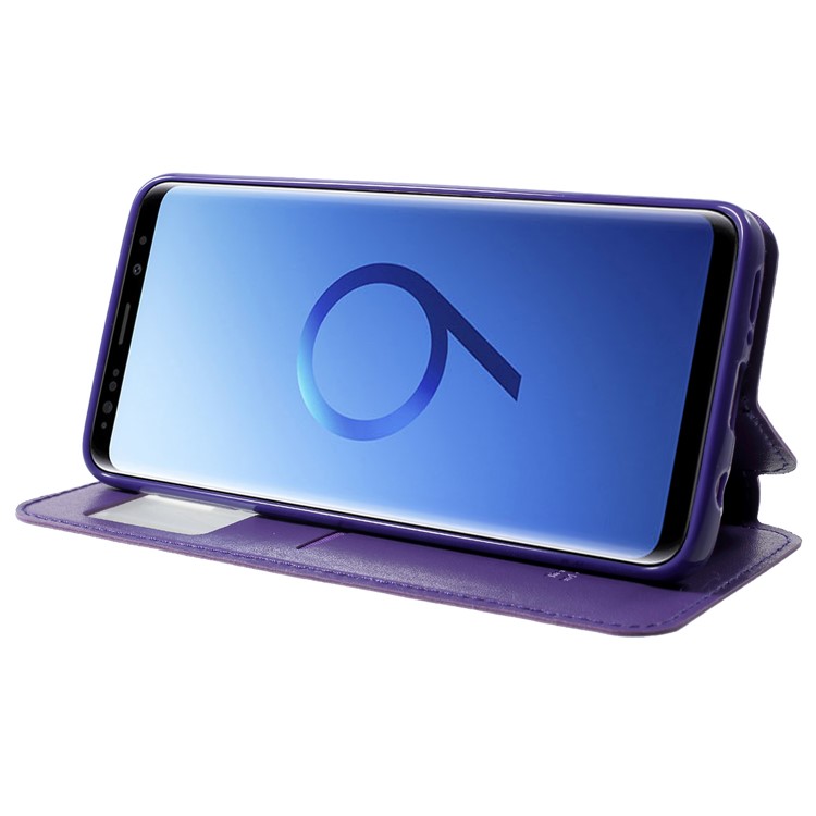 ROAR View Window Stand Leather Mobile Phone Shell for Samsung Galaxy S9 SM-G960 - Purple-4