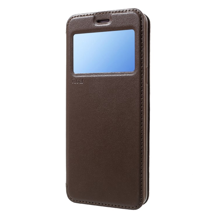 ROAR KOREA Noble Leather View Window Phone Casing with Card Slot for Samsung Galaxy S9 SM-G960 - Brown-3