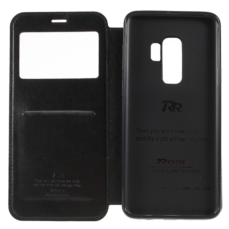 ROAR KOREA Noble View Leather Card Holder Case Stand for Samsung Galaxy S9+ G965 - Black-9