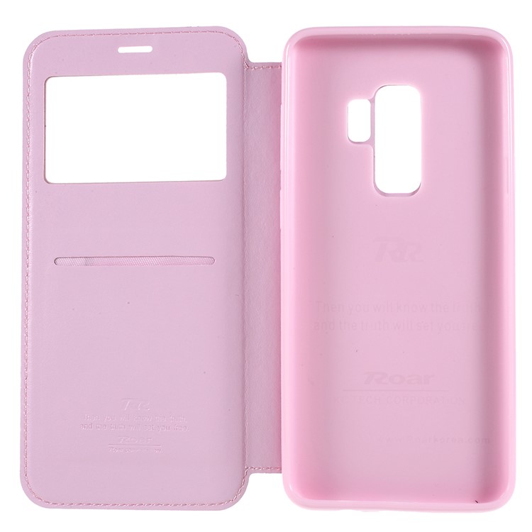 ROAR KOREA Noble View Leather Card Holder Mobile Cover for Samsung Galaxy S9+ G965 - Pink-7