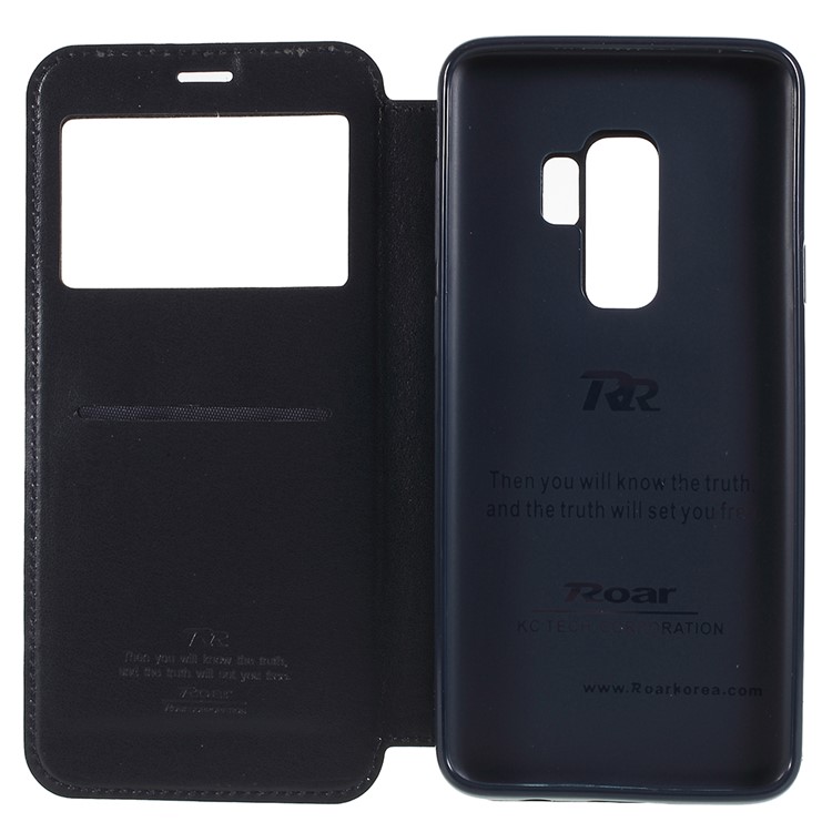 ROAR KOREA Noble View Leather Card Holder Stand Flip Case for Samsung Galaxy S9+ G965 - Dark Blue-7
