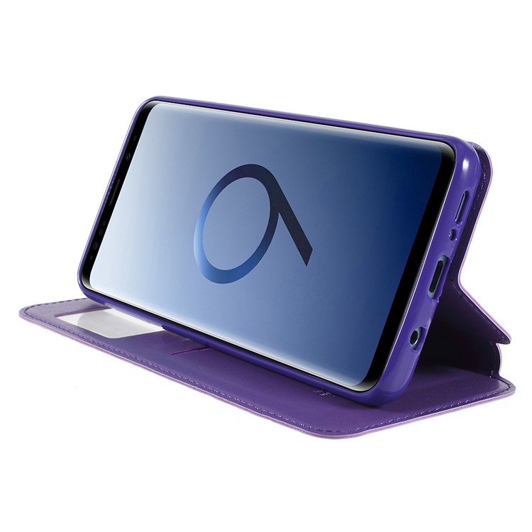 ROAR KOREA Noble View Leather Card Holder Folio Protective Phone Case for Samsung Galaxy S9+ G965 - Purple-4