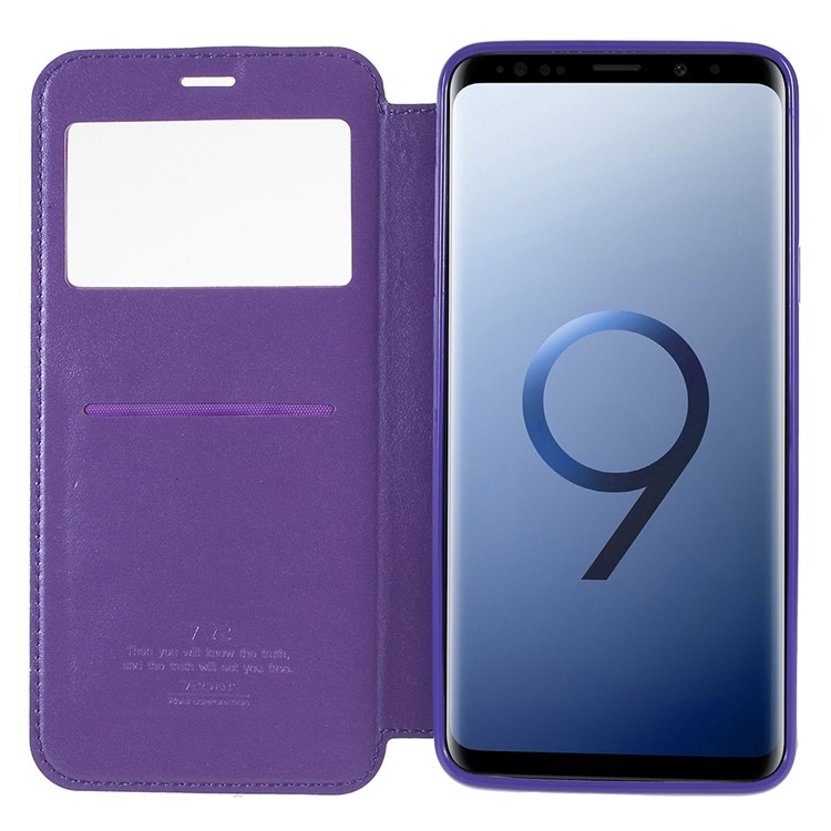 ROAR KOREA Noble View Leather Card Holder Folio Protective Phone Case for Samsung Galaxy S9+ G965 - Purple-6