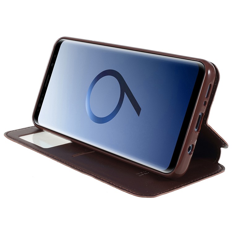 ROAR KOREA Noble View Leather Stand Folio Phone Case for Samsung Galaxy S9+ G965 - Brown-4