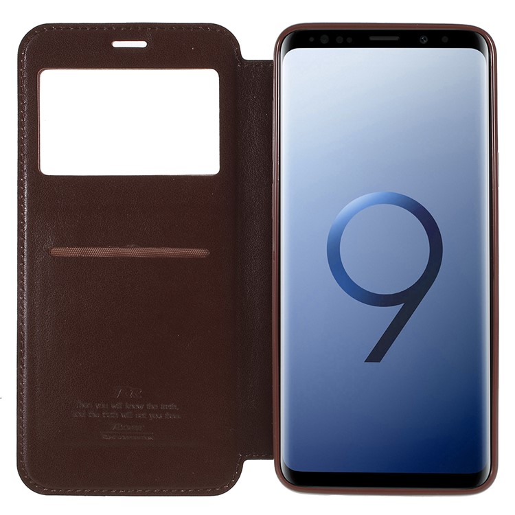 ROAR KOREA Noble View Leather Stand Folio Phone Case for Samsung Galaxy S9+ G965 - Brown-6