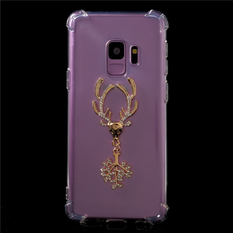 Luftkissen Stoßfest TPU Fall Mit Diamante Elk Für Samsung Galaxy S9 G960-2
