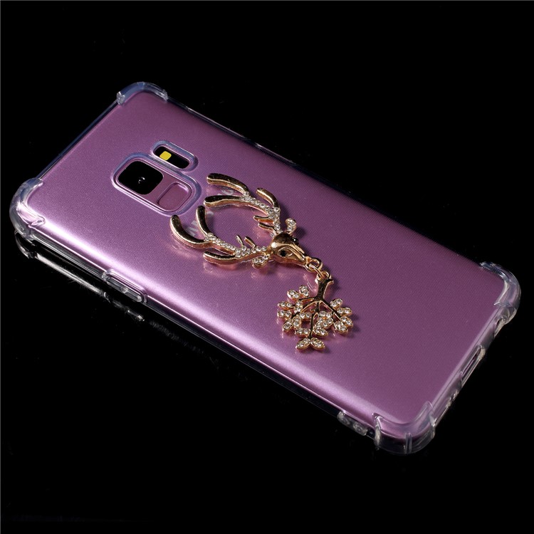 Luftkissen Stoßfest TPU Fall Mit Diamante Elk Für Samsung Galaxy S9 G960-3
