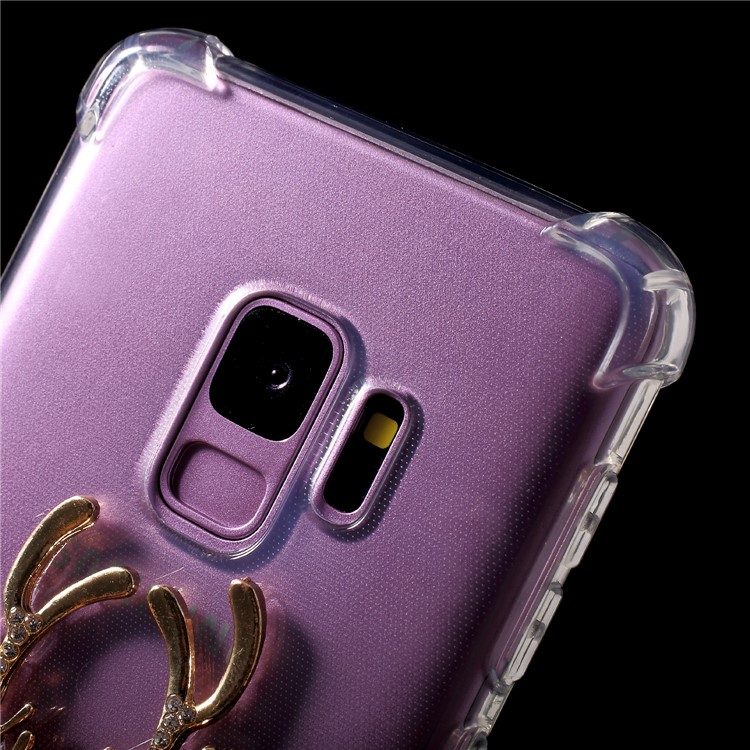 Luftkissen Stoßfest TPU Fall Mit Diamante Elk Für Samsung Galaxy S9 G960-4