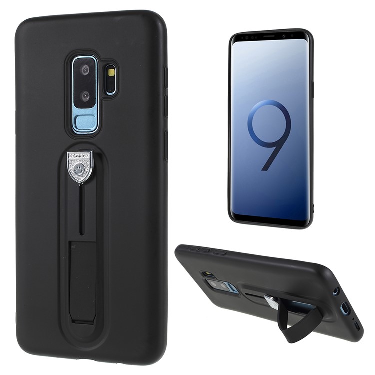 TPU Protective Shell with Kickstand for Samsung Galaxy S9+ G965 - Black-1