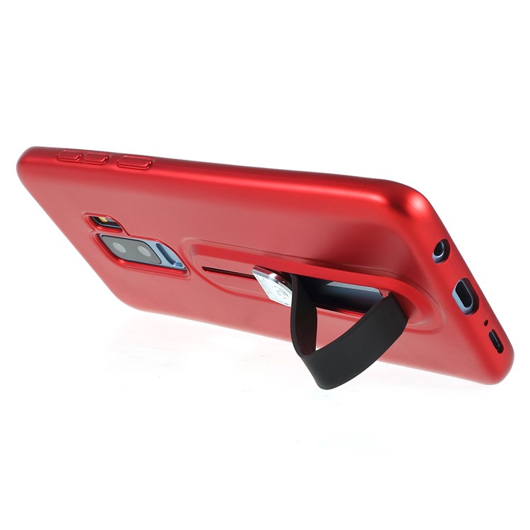 TPU Protective Mobile Phone Cover Accessory with Kickstand for Samsung Galaxy S9+ G965 - Red-4