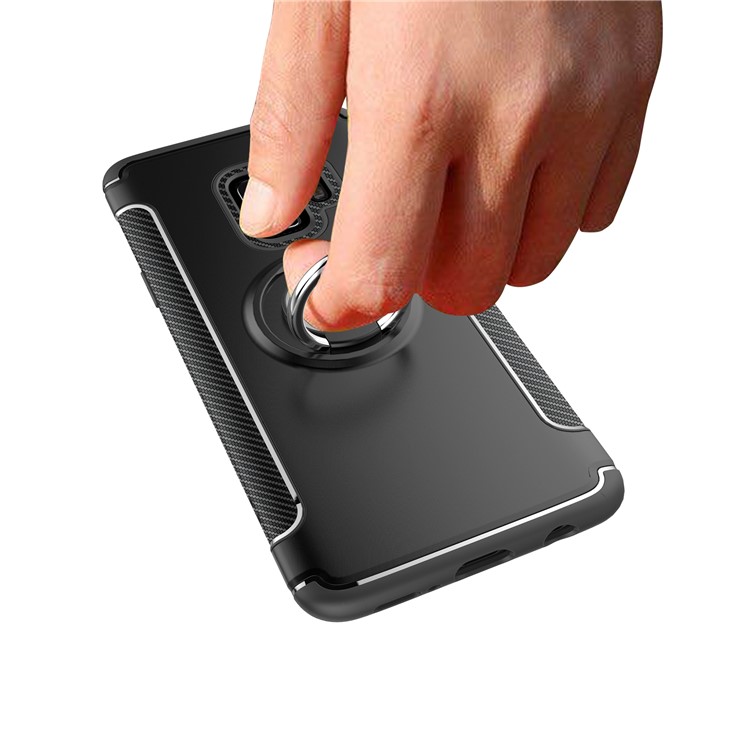 Magnetic Car Mount Ring Holder Kickstand TPU + PC Hybrid Case for Samsung Galaxy S9 SM-G960 - Black-5