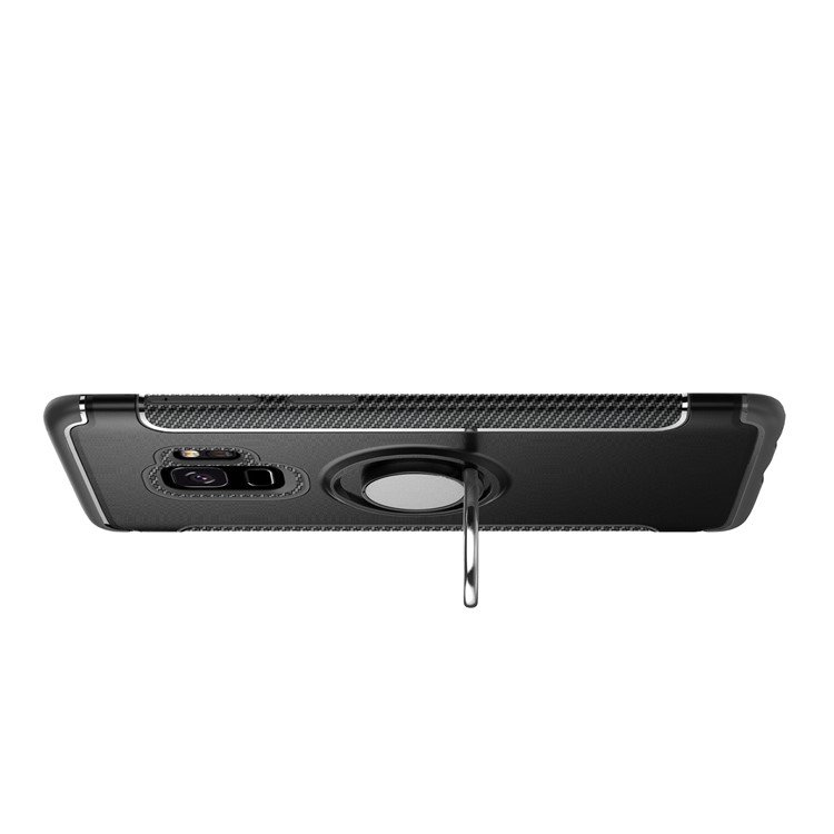 Magnetic Car Mount Ring Holder Kickstand TPU + PC Hybrid Case for Samsung Galaxy S9 SM-G960 - Black-6