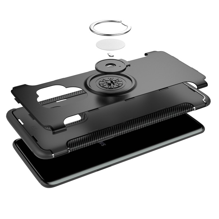 Magnetic Car Mount Ring Holder Kickstand TPU + PC Hybrid Case for Samsung Galaxy S9 SM-G960 - Black-7