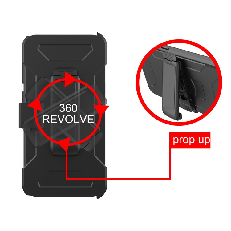 Shockproof Card Holder Mirror PC + TPU Hybrid Case with Kickstand Belt for Samsung Galaxy S9 SM-G960 - Black-5