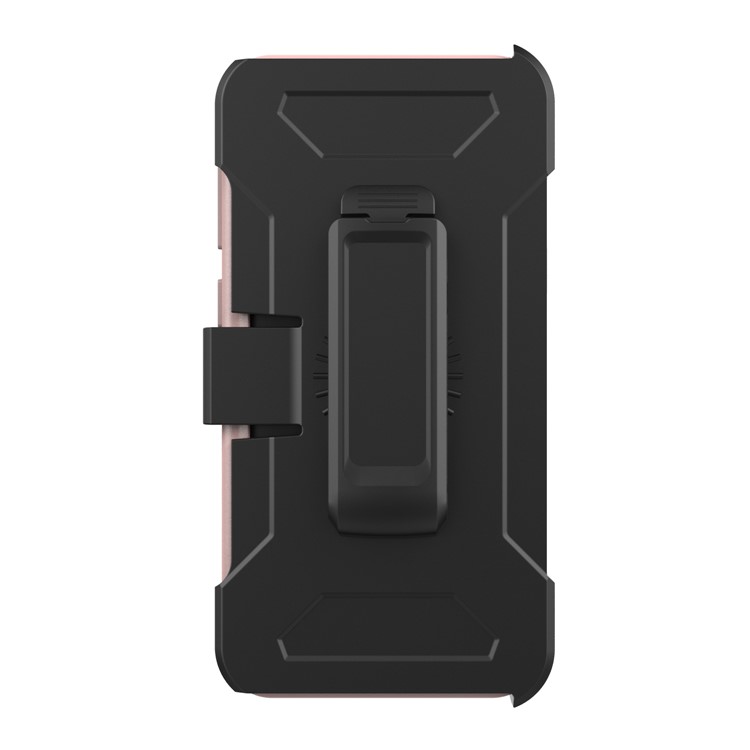 Shockproof Card Holder Mirror PC + TPU Hybrid Phone Case with Kickstand Belt for Samsung Galaxy S9 SM-G960 - Rose Gold-3