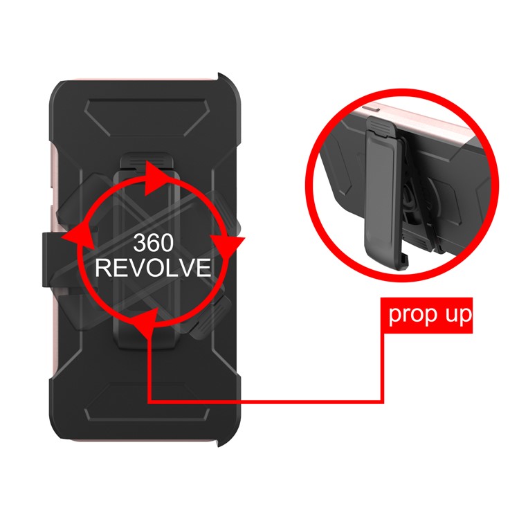 Shockproof Card Holder Mirror PC + TPU Hybrid Phone Case with Kickstand Belt for Samsung Galaxy S9 SM-G960 - Rose Gold-5