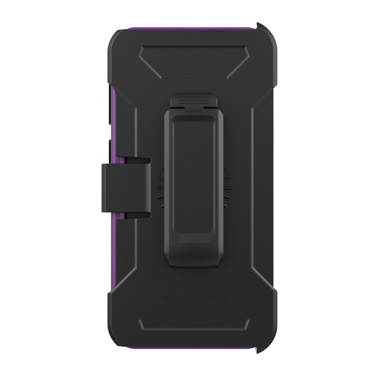 Shockproof Card Holder Mirror PC + TPU Combo Cover Case with Kickstand Belt for Samsung Galaxy S9 SM-G960 - Purple-3