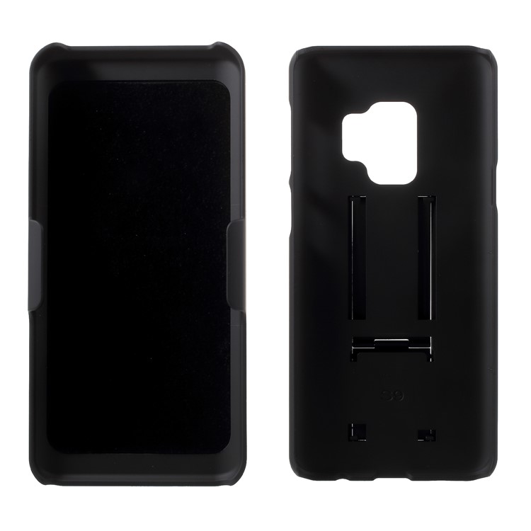 For Samsung Galaxy S9 G960 Sliding Grid Pattern Holster Hard Case with Belt Clip - Black-11