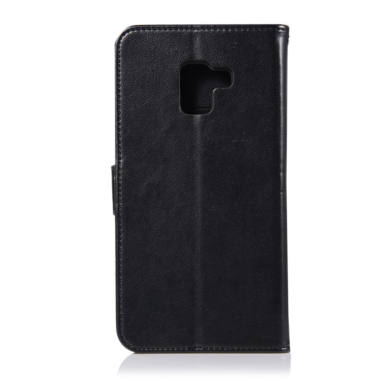 Imprint Owl Dream Catcher Wallet Leather Case for Samsung Galaxy A8+ (2018) - Black-3