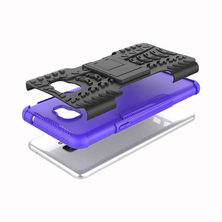 Anti-slip PC + TPU Hybrid Cell Phone Case with Kickstand for Samsung Galaxy C7 Pro - Purple-2