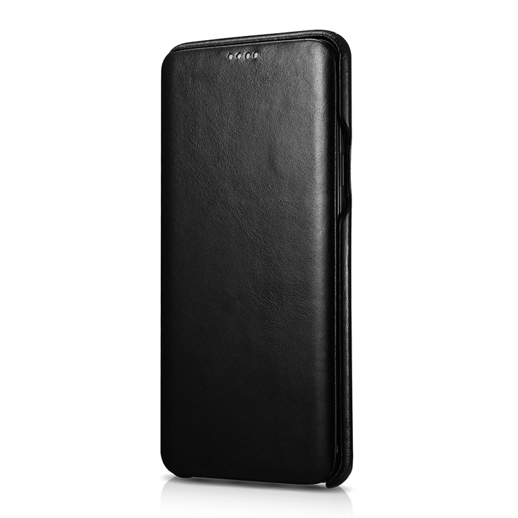 ICARER Curved Edge Vintage Genuine Leather Case for Samsung Galaxy S9 Plus SM-G965 - Black-2