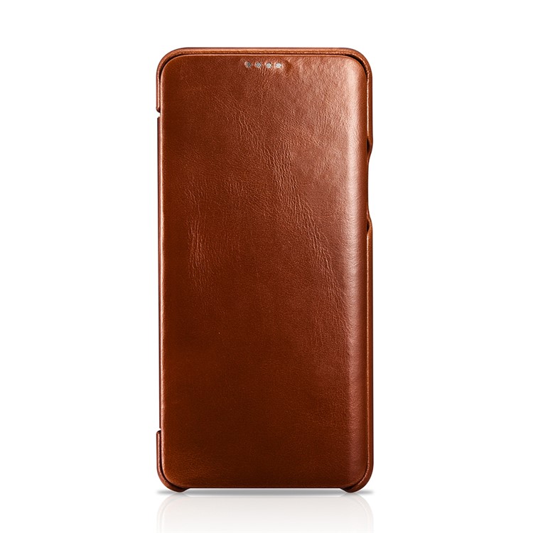 ICARER Curved Edge Vintage Genuine Leather Mobile Casing for Samsung Galaxy S9 Plus SM-G965 - Brown-5