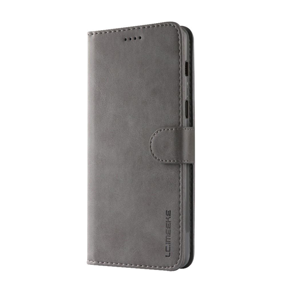 LC.IMEEKE Wallet Leather Stand Cover for Samsung Galaxy A8 (2018) - Grey-4
