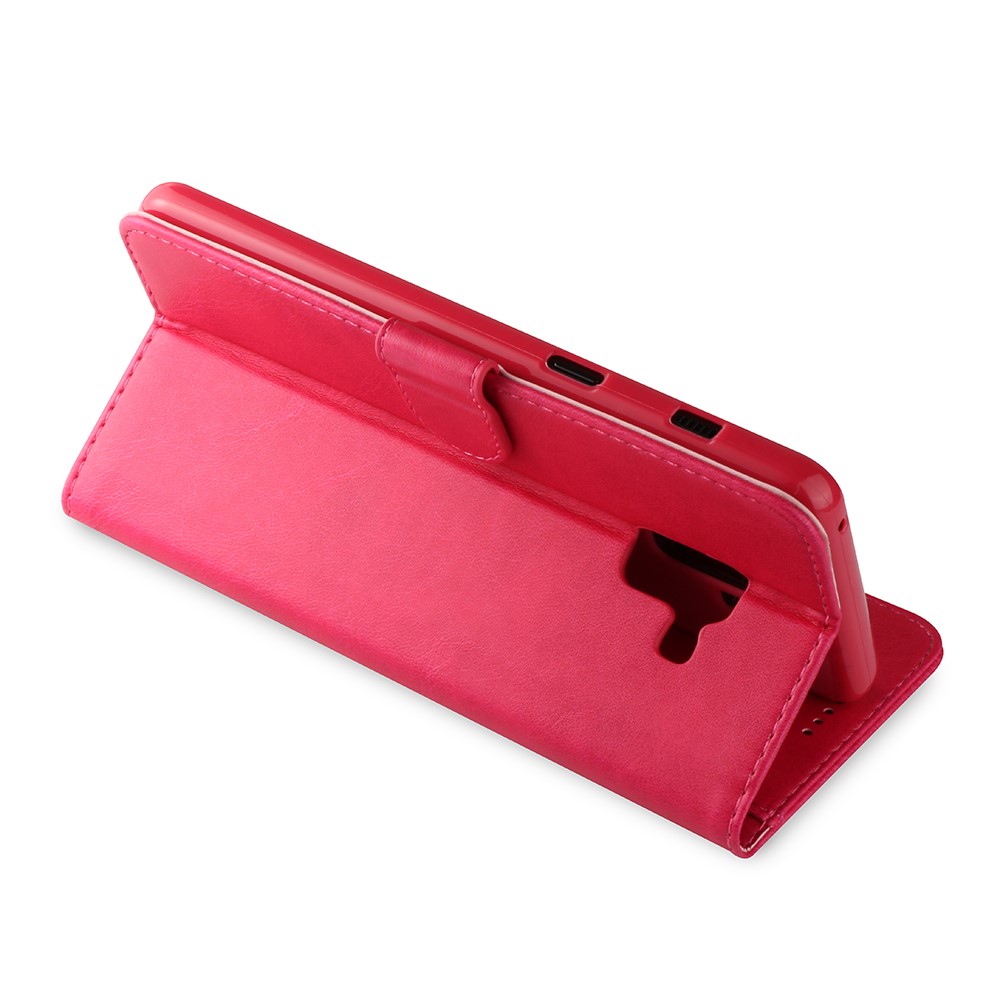 LC.IMEEKE Wallet Leather Stand Shell for Samsung Galaxy A8 (2018) - Rose-3