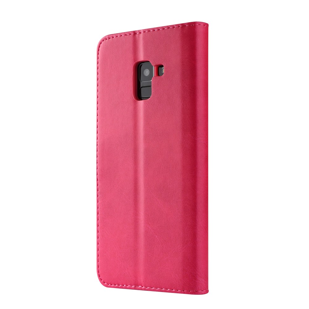LC.IMEEKE Wallet Leather Stand Shell for Samsung Galaxy A8 (2018) - Rose-5