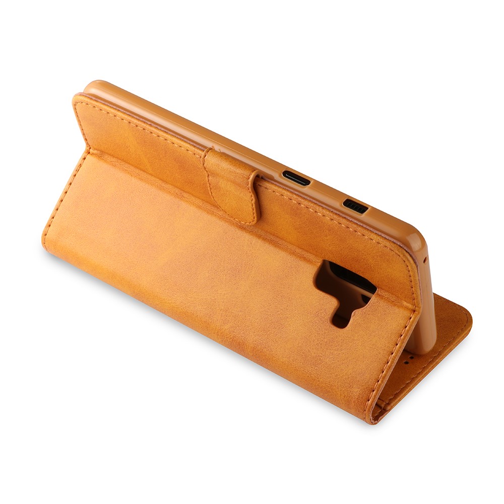 LC.IMEEKE Leather Wallet Case for Samsung Galaxy A8 (2018) - Brown-4