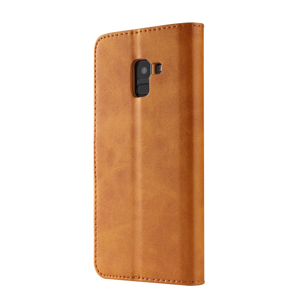 LC.IMEEKE Leather Wallet Case for Samsung Galaxy A8 (2018) - Brown-5
