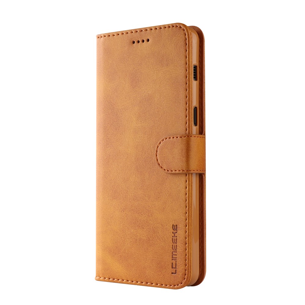 LC.IMEEKE Leather Wallet Case for Samsung Galaxy A8 (2018) - Brown-6