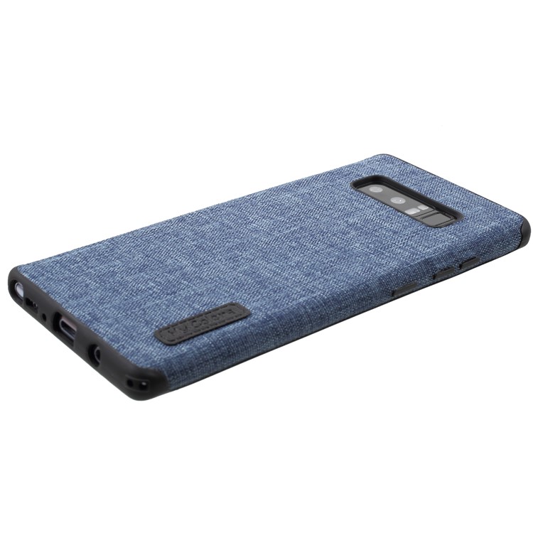 Canvas Cloth Coated TPU Back Phone Case for Samsung Galaxy Note 8 SM-N950 - Baby Blue-3