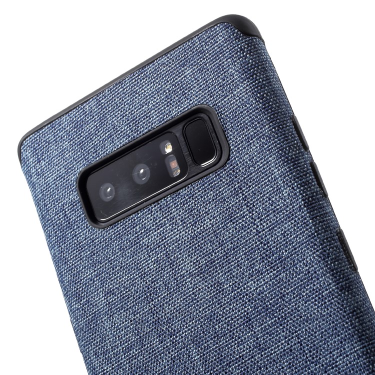 Canvas Cloth Coated TPU Back Phone Case for Samsung Galaxy Note 8 SM-N950 - Baby Blue-4