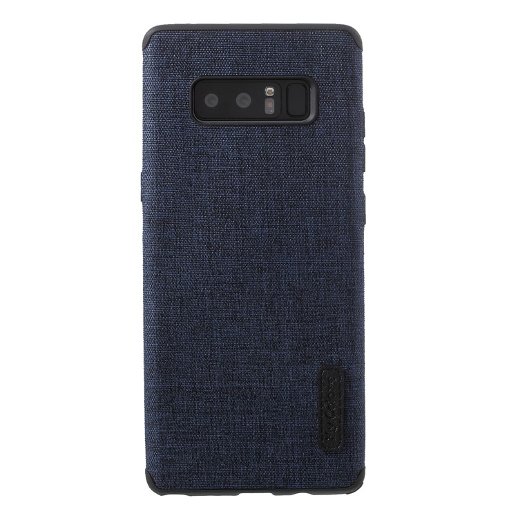 Canvas Cloth Coated TPU Back Phone Cover for Samsung Galaxy Note 8 SM-N950 - Dark Blue-1