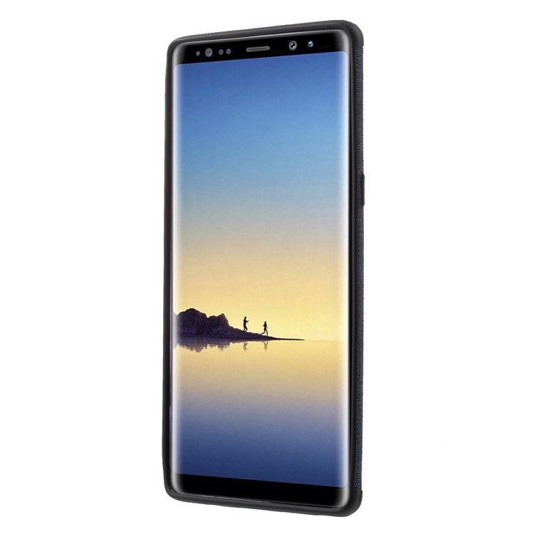 Canvas Cloth Coated TPU Back Phone Cover for Samsung Galaxy Note 8 SM-N950 - Dark Blue-2