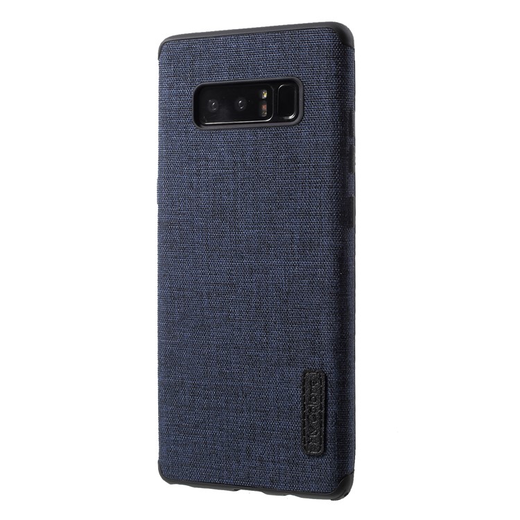 Canvas Cloth Coated TPU Back Phone Cover for Samsung Galaxy Note 8 SM-N950 - Dark Blue-3