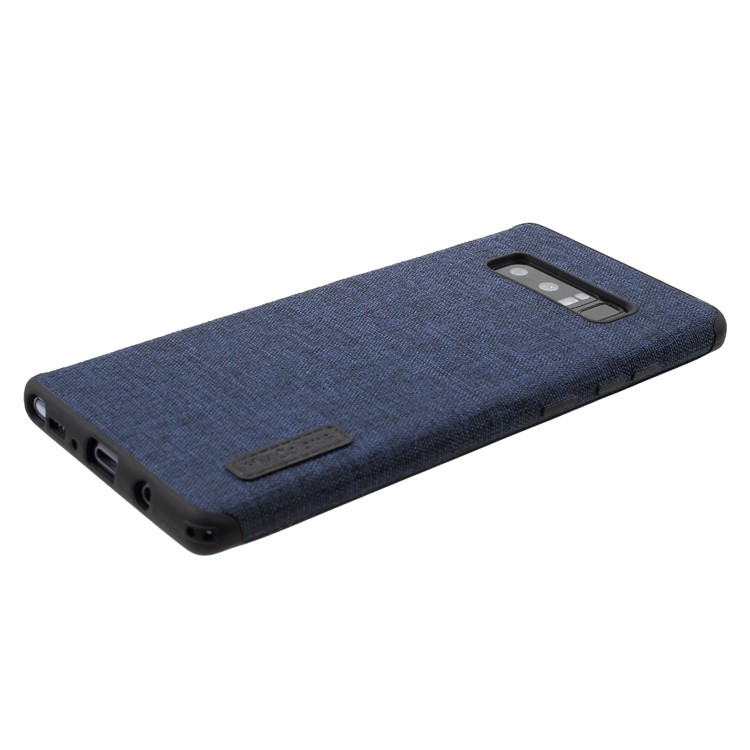 Canvas Cloth Coated TPU Back Phone Cover for Samsung Galaxy Note 8 SM-N950 - Dark Blue-4