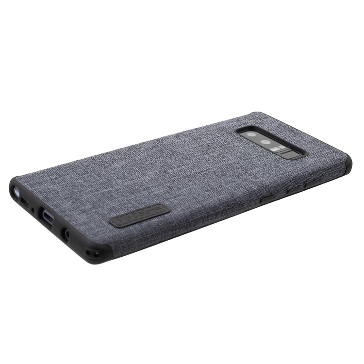 Canvas Cloth Coated TPU Back Phone Shell for Samsung Galaxy Note 8 SM-N950 - Black-4