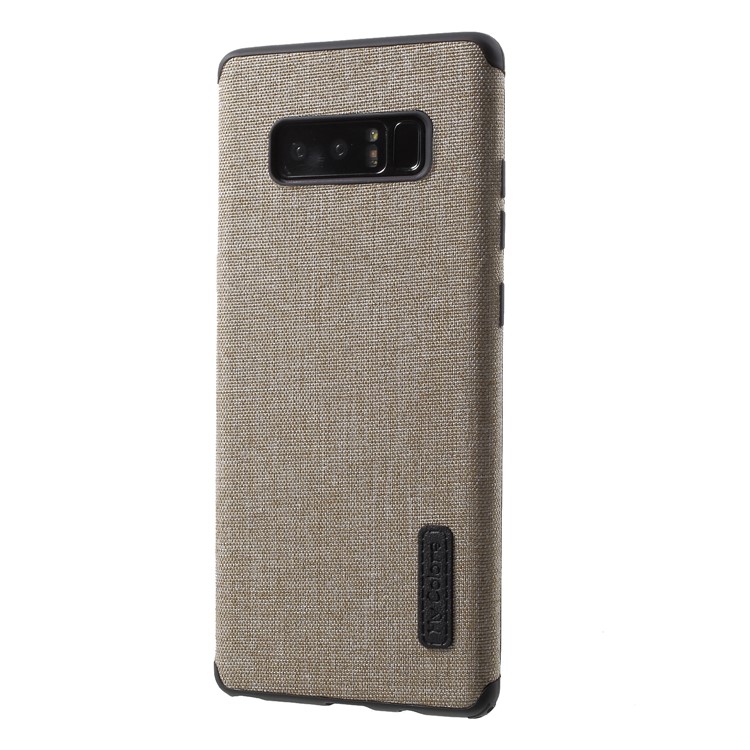 Canvas Cloth Coated TPU Mobile Phone Case Accessory for Samsung Galaxy Note 8 SM-N950 - Khaki-3