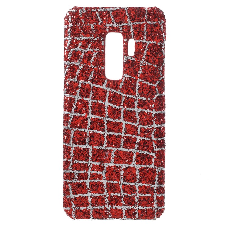 Glittery Sequins Decor PU Leather Coated PC Back Case for Samsung Galaxy S9 Plus G965 - Red-1