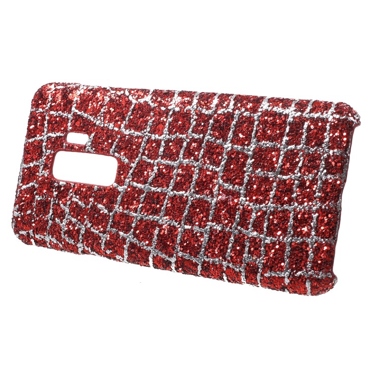 Glittery Sequins Decor PU Leather Coated PC Back Case for Samsung Galaxy S9 Plus G965 - Red-2