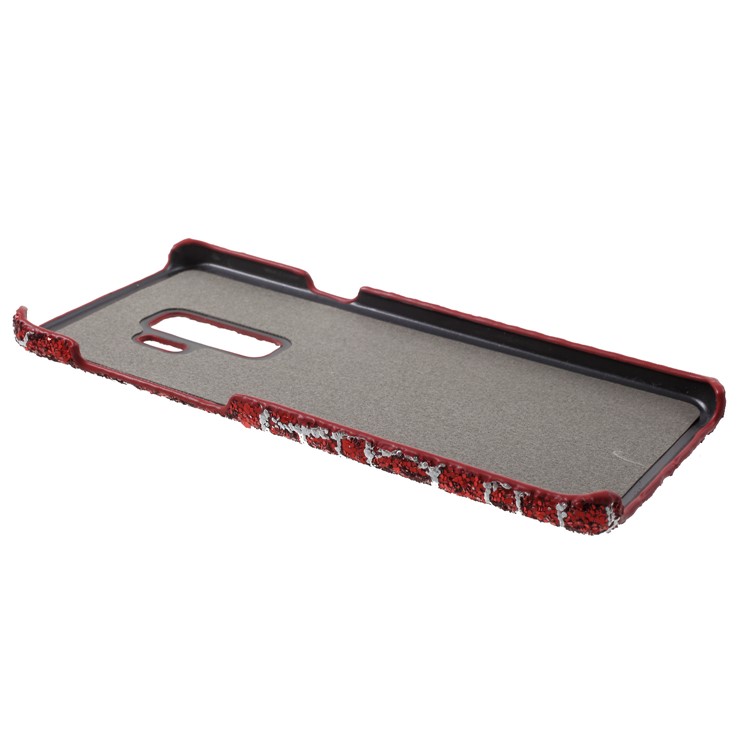 Glittery Sequins Decor PU Leather Coated PC Back Case for Samsung Galaxy S9 Plus G965 - Red-4