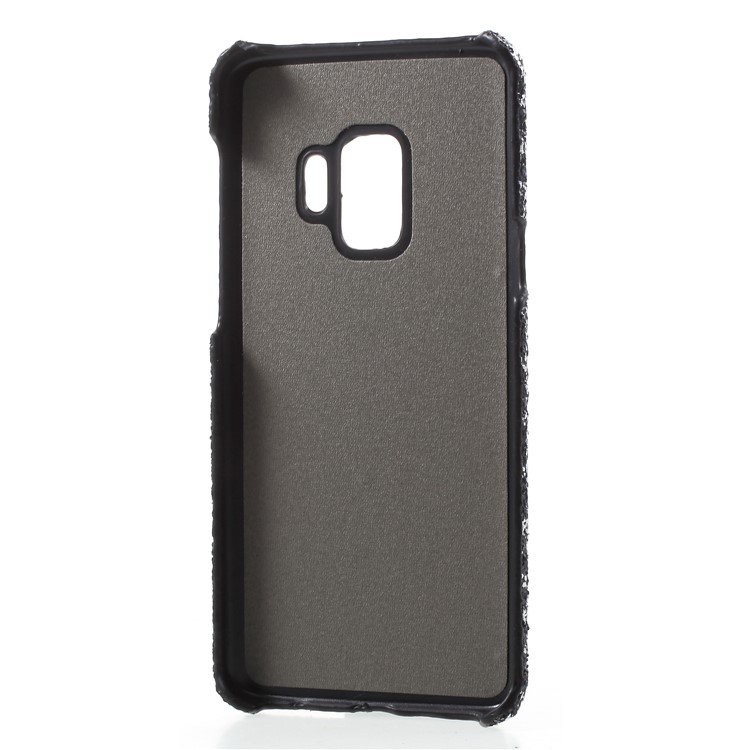 Glittery Sequins Decor PU Leather Coated Plastic Case for Samsung Galaxy S9 G960 - Black-6